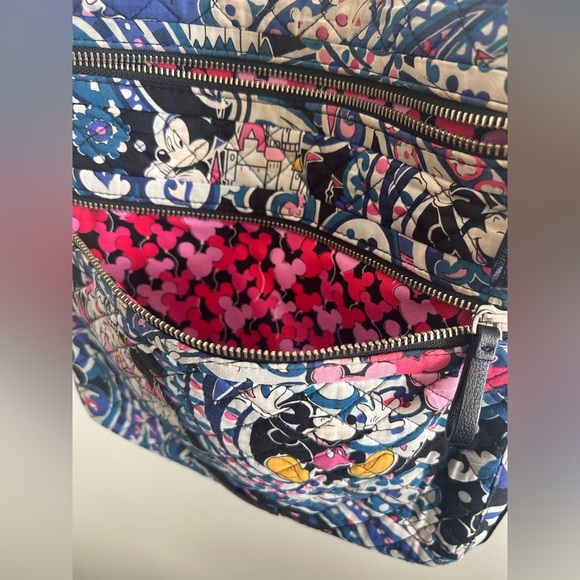 Disney Parks Vera Bradley Mickey Mouse Whimsical Paisley Triple Zip Hipster - Picture 6 of 7